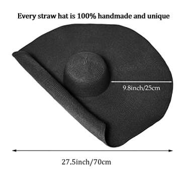 Oversized Beach Straw Hat for Women - Elegant Sun Protection