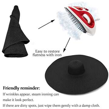 Oversized Beach Straw Hat for Women - Elegant Sun Protection