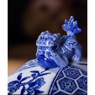 Classic Blue and White Porcelain Jar - Handcrafted Elegance