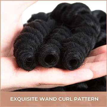 Toyotress Wand Curl Crochet Hair - 10 Inch 6 Packs Natural Black Jamaican Bounce Crochet Hair, Short Bob Curly Crochet Braids Bouncy Curls Synthetic Braiding Hair Extensions (10 Inch, 1B-6P)