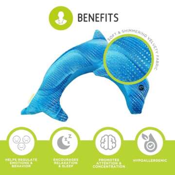 manimo Weighted Dolphin Stuffed Animal for Kids & Adults - Dolphin Pillow Sensory Lap Pad - Stress R...