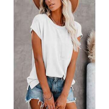 NEYOUQE Women Summer Tee Shirt - Trendy Casual Tops for Every Season