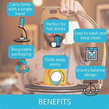 Single handed Tipsi Tray - One Handed Serving Tray, Food and Drink Tray. One Hand Tray, for an Older Person (14 x 11 Inch Rectangular)