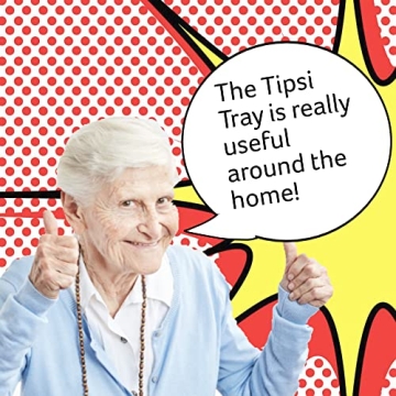 Single handed Tipsi Tray - One Handed Serving Tray, Food and Drink Tray. One Hand Tray, for an Older Person (14 x 11 Inch Rectangular)