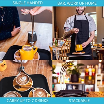 Single handed Tipsi Tray - One Handed Serving Tray, Food and Drink Tray. One Hand Tray, for an Older Person (14 x 11 Inch Rectangular)