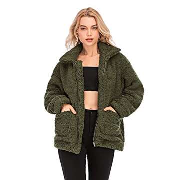 NewEGG Women's Stylish Faux Shearling Jacket for Cozy Comfort