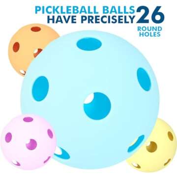 4 Pack Pickleballs Pickle Ball Set - Indoor Pickleball Balls Indoor Pickleball Balls Pickleball Equipment Racketball Ball Sport Balls Pickleball Gifts - Pickleballs for Indoor Play