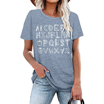 Stylish Teacher T-shirt for Women with Alphabet Design
