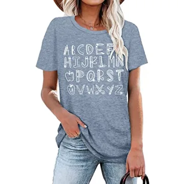 Stylish Teacher T-shirt for Women with Alphabet Design