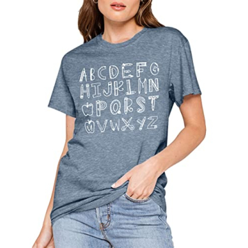 Stylish Teacher T-shirt for Women with Alphabet Design