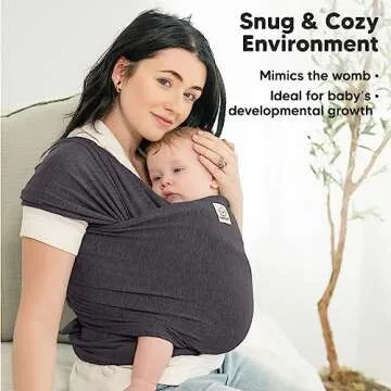 KeaBabies Baby Wrap Carrier - All in 1 Original Baby Carrier Newborn to Toddler Sling, Easy to Wear, Hands Free Bonding, Lightweight, Breathable Infant Wraps (Mystic Gray)