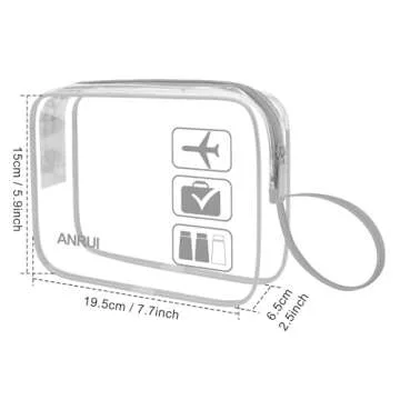 ANRUI TSA-Approved Clear Travel Toiletry Bag Set