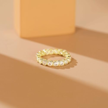 Mameloly Gold Plated Wedding Bands with Cubic Zirconia