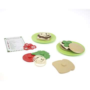 Green Toys Sandwich Shop, CB - 15 Piece Pretend Play, Motor Skills, Language & Communication Kids Ro...