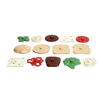 Green Toys Sandwich Shop, CB - 15 Piece Pretend Play, Motor Skills, Language & Communication Kids Role Play Toy. No BPA, phthalates, PVC. Dishwasher Safe, Recycled Plastic, Made in USA.