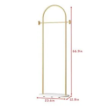 Stylish DR.IRON Gold Clothes Rack with Marble Base