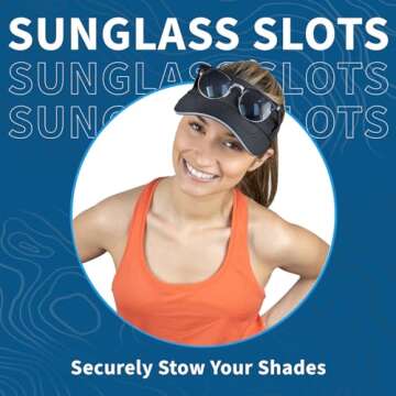 TrailHeads Sun Visor Hat for Women - Recycled Running Visors for Women - Tennis, Golf, Softball, Summer - Women's Visors Black