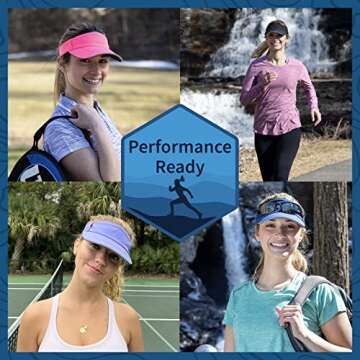 TrailHeads Sun Visor Hat for Women - Recycled Running Visors for Women - Tennis, Golf, Softball, Summer - Women's Visors Black