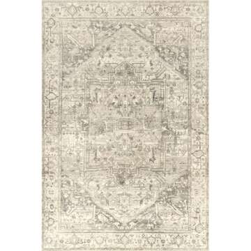 nuLOOM BIRV06 Area Rug, 8' x 10', Grey/Tan