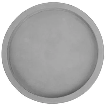 MyGift 11-inch Modern Gray Concrete Round Bathroom Vanity Tray, Cologne and Perfume Tray for Dresser Top