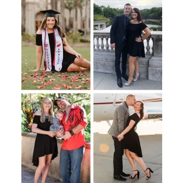 Sarin Mathews Womens Off The Shoulder Short Sleeve High Low Cocktail Skater Dress