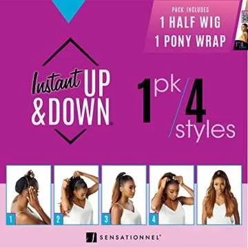 Sensationnel Instant updown halfwig pony - IUD 17 4 style in 1 half wig and pony drawstring (4 MEDBROWN)