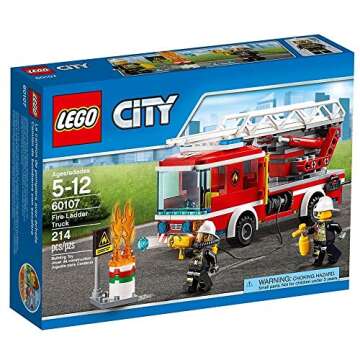 LEGO City Fire Ladder Truck 60107 - Interactive Building Set with 360 Rotating Ladder