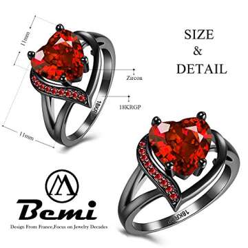 BEMI Romantic Black Gold Plated Promise Band Ring