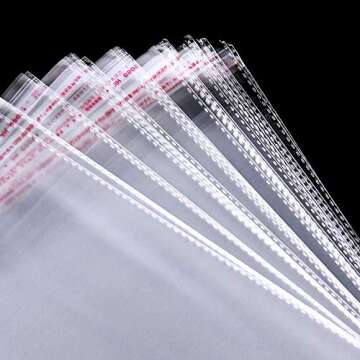 ericotry 100 Pcs Clear Resealable Cello Bags - Perfect for Bakery, Candy and Gift Packaging