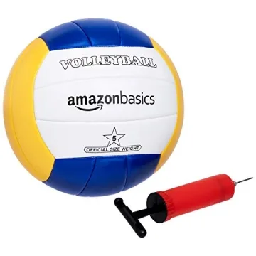Amazon Basics Outdoor Volleyball and Badminton Set for Family Fun