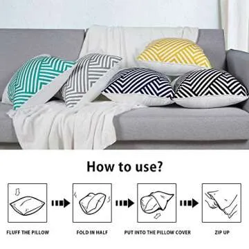 Stylish VERTKREA Throw Pillow Covers Set of 4