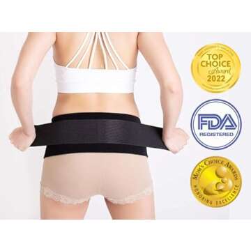 Baby Belly Band - Pregnancy & Maternity Belt With Medium Compression Groin Band - For Back, Hernia, ...