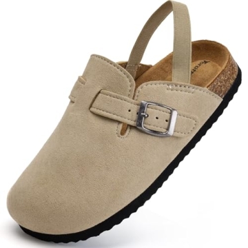 Torotto Kids Suede Clogs: Stylish Toddler Slippers with Arch Support & Adjustable Straps
