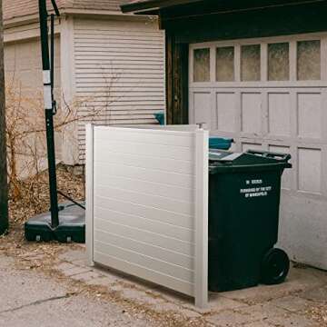 Elevens 48" W X 48" H Privacy Screen Outdoor Fence Panels for Air Conditioner and Trash Can, Vinyl Privacy Fence, Screen Kit (2 Panels-White)