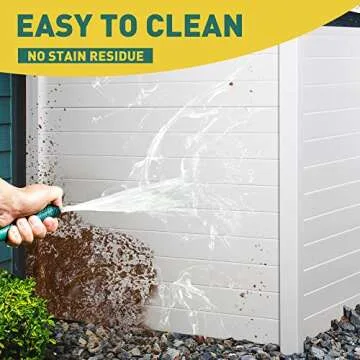 Elevens 48" W X 48" H Privacy Screen Outdoor Fence Panels for Air Conditioner and Trash Can, Vinyl Privacy Fence, Screen Kit (2 Panels-White)