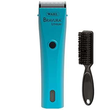 Wahl Professional Animal Bravura Lithium Powerful Motor Cord/Cordless Pet Clipper Kit (Turquoise) with Blade Brush
