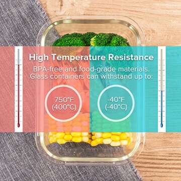Zestkit Glass Food Storage Containers with Lids, Glass Meal Prep Containers, Airtight Meal Pre Lunch...