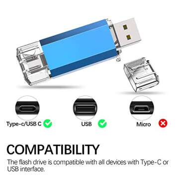 TOPESEL 32GB USB 3.0 Type C Dual OTG Flash Drive - Fast, Easy & Compatible