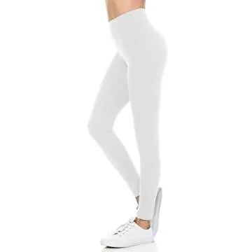 bluensquare Leggings Juniors Teens Stretched ONE Size -Amazon Famous Buttery Soft Leggings (White, One Size)