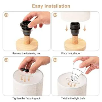 UCHENTON Table Lamp for Bedroom - Small Beside Lamps for Night Stands Home Office - Minimalist Design Warm Light Mini Boho Lamp - Fits in Kids,Living,Nursey Room,College Dorm - Awesome Gift Choice