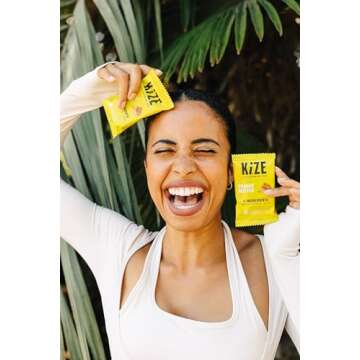 KiZE Energy Peanut Butter High Protein Snack Bars, 10 Count, 10g Grass-Fed Whey Protein, Gluten Free, Non-GMO, Soy Free, Mission Based, Made in USA