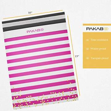 PAKABOO Poly Mailer Shipping Bags - 100 Pack, 10x13 Envelopes