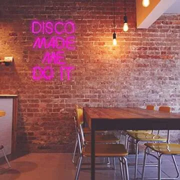 Disco Made Me Do It Led Neon Light Signs for Wall Decor, Pink Neon Light Signs for Bedroom Bachelorette Party Birthday Wedding Engagement Party Bar Club Neon Sign Art GIft(12.4 * 16.1in)