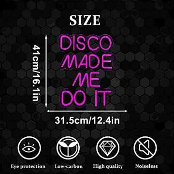 Disco Made Me Do It Led Neon Light Signs for Wall Decor, Pink Neon Light Signs for Bedroom Bachelorette Party Birthday Wedding Engagement Party Bar Club Neon Sign Art GIft(12.4 * 16.1in)