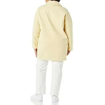 Amazon Essentials Women's Teddy Bear Fleece Oversized-Fit Lapel Jacket (Previously Daily Ritual), Butter Yellow, Small