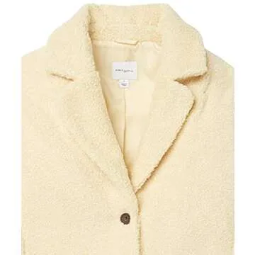 Amazon Essentials Women's Teddy Bear Fleece Oversized-Fit Lapel Jacket (Previously Daily Ritual), Butter Yellow, Small