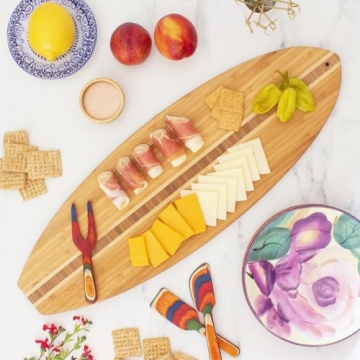Totally Bamboo Surfboard Cutting Board for Stylish Serving