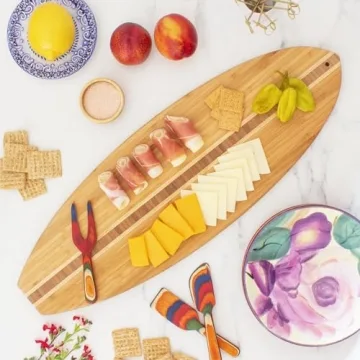 Totally Bamboo Surfboard Cutting Board for Stylish Serving