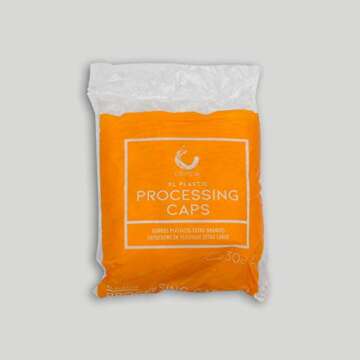 Colortrak Processing Caps, Disposable Dye and Chemical Treatment, Convenient Professional Pack Sizes, For Perms, Conditioners and Color, Bouffant Style Caps with Elastic Trim, Clear, 30 Caps Per Pack