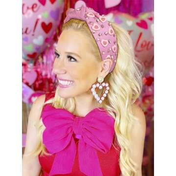 MOLOCH Pink Heart Headband for Valentine's Day Gifts